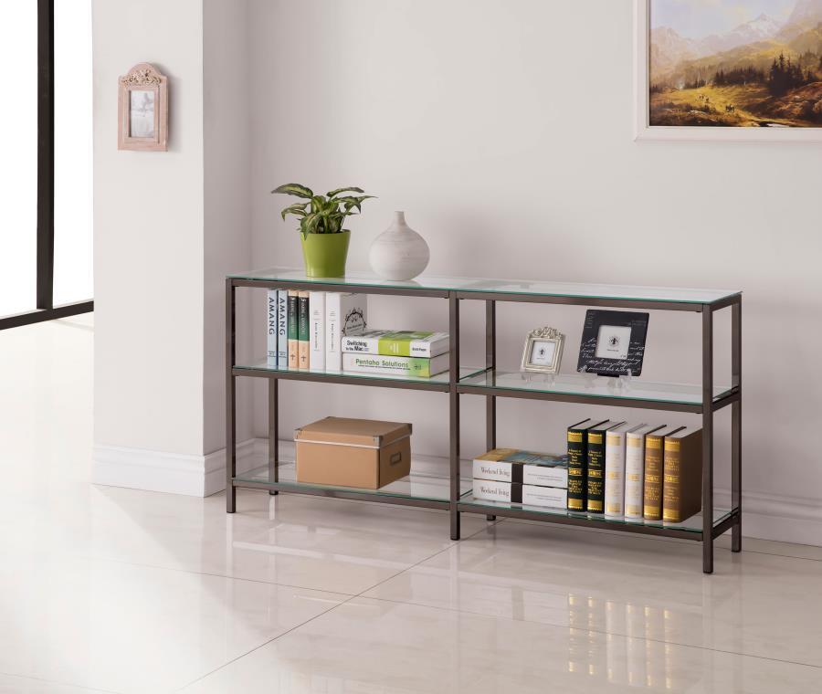 Kate - Console Bookcases - Black Nickel