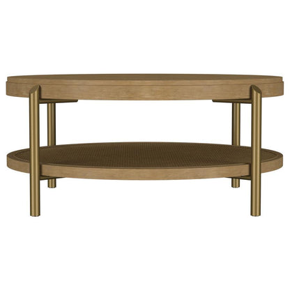 Arini - Round Coffee Table With Storage Shelf