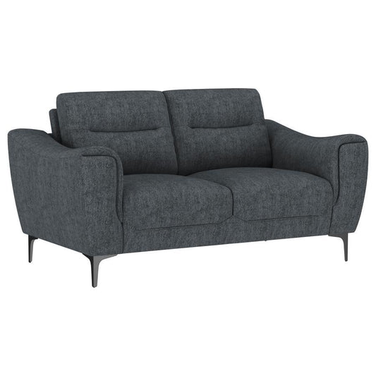 Nolan - Upholstered Sloped Track Arm Loveseat - Charcoal