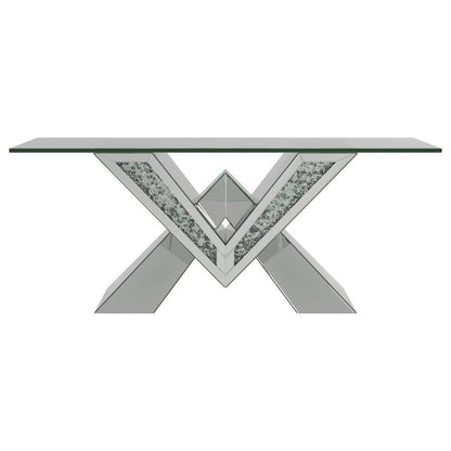 Taffeta - Glass Top Mirrored Acrylic Table