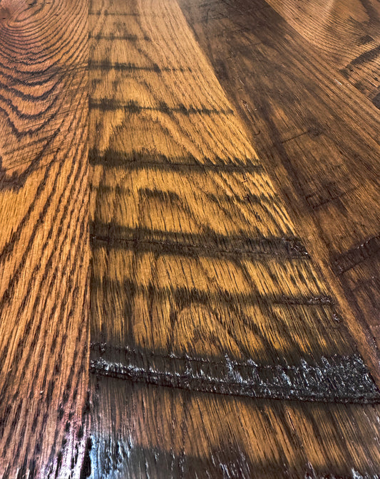 Valcour Rustic Whitewash Barnwood Dining Table and 4 Chairs