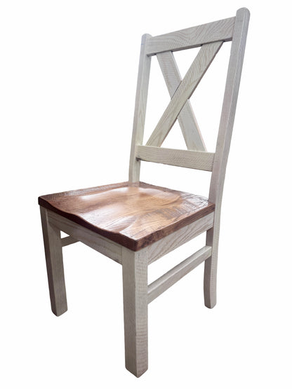 Valcour Rustic Whitewash Barnwood Dining Table and 4 Chairs